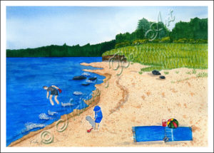 Fun on the Beach  - 5x7 Greeting Card